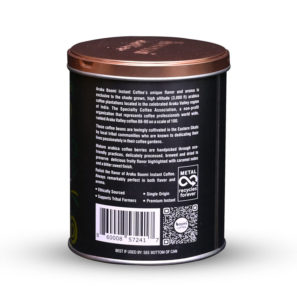 Single Origin Instant Coffee Powder Medium Roast 100% Arabica 7oz Tin W734427