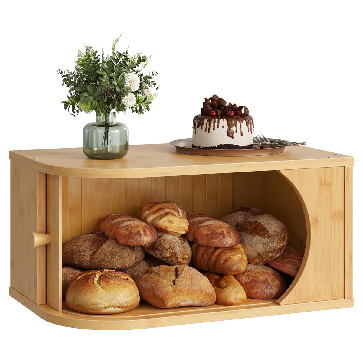 Bamboo Bread Box with Roller Door E4034