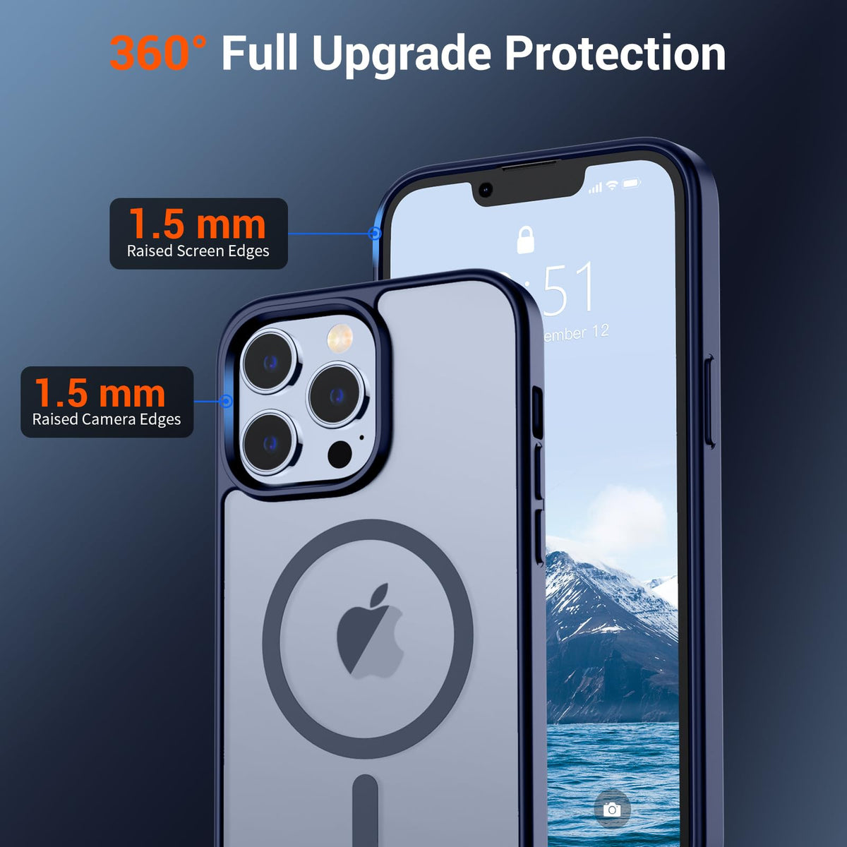 Magnetic iPhone 13 Pro Max Case Navy Blue K35903