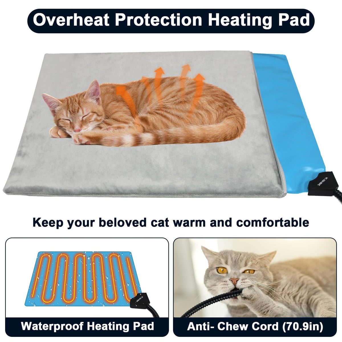 Large 100% Weatherproof Heated Outdoor Cat House with Escape Door O80988