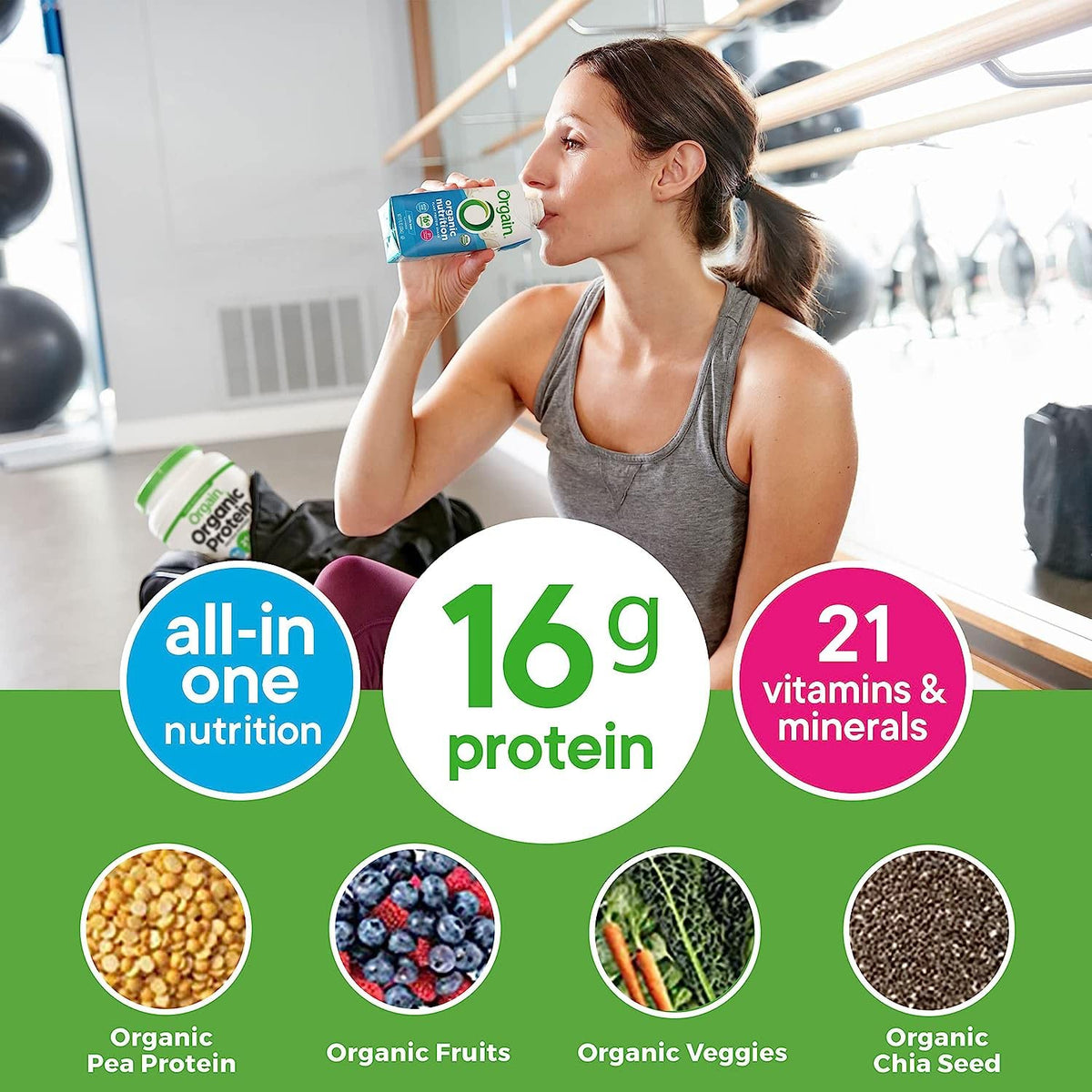 Organic Vegan Plant Based Nutritional Shake, Vanilla Bean + Smooth Chocolate, 11 Fl Oz (Pack of 4) O793