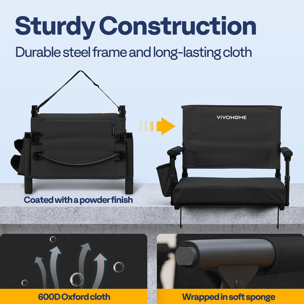 Stadium Seat with Back Support and 2.8" Cushion P5286