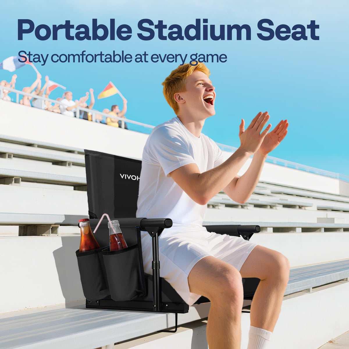 Stadium Seat with Back Support and 2.8" Cushion P5286
