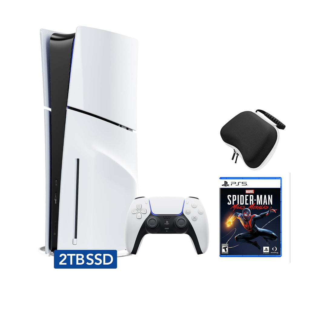 White 2TB SSD PlayStation 5 Slim Disc Gaming Console Bundle with Wireless Controller T333