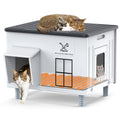 Large 100% Weatherproof Heated Outdoor Cat House with Escape Door O80988