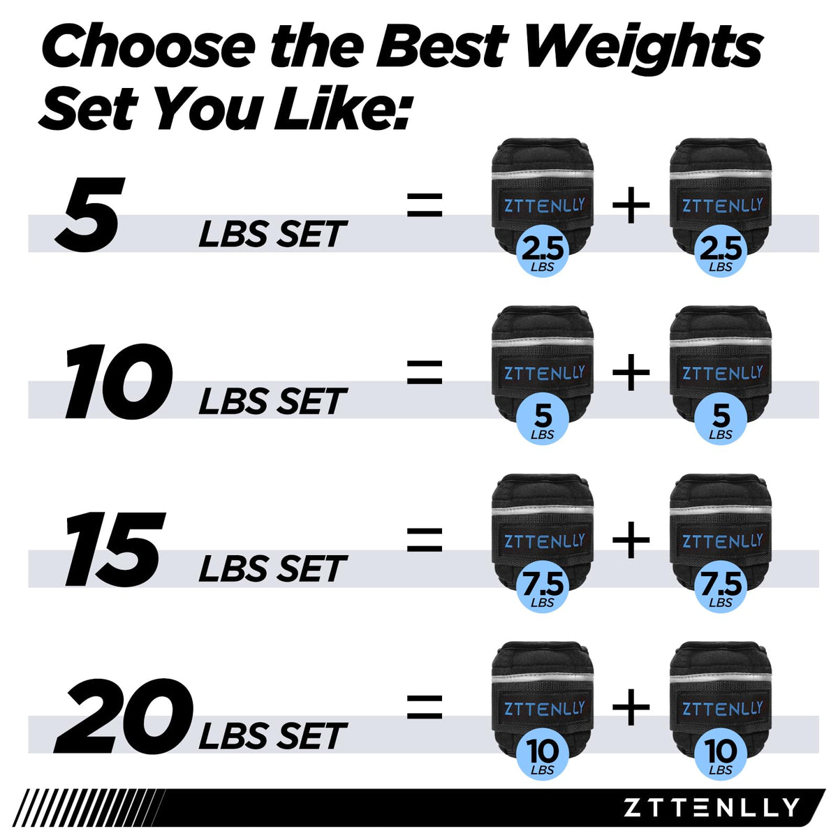 Adjustable Ankle Weights Pair with Carry Bag Y929