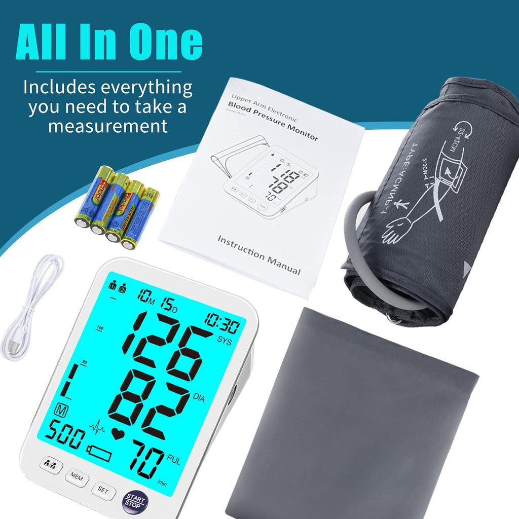 Automatic Digital Blood Pressure Monitor Upper Arm Adjustable Cuff B166465