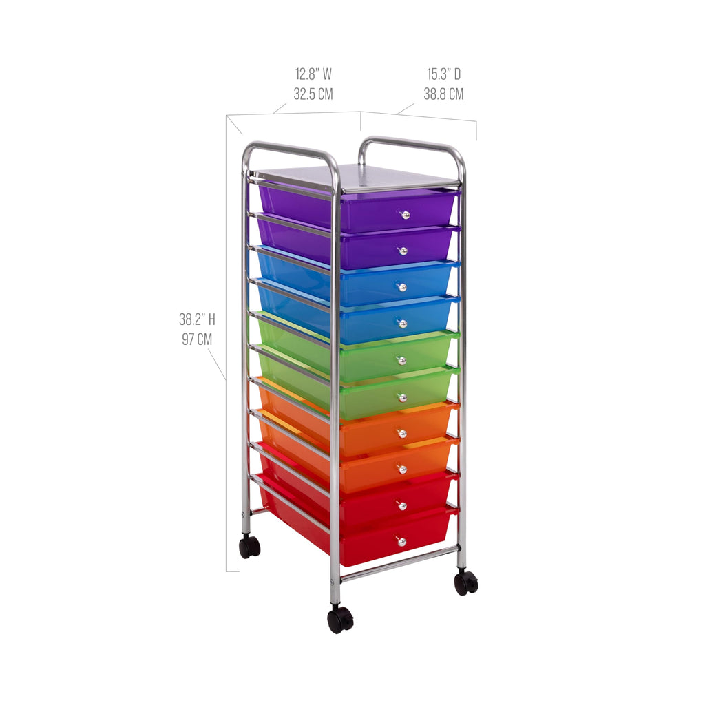 10 Drawer Rolling Storage Cart F713
