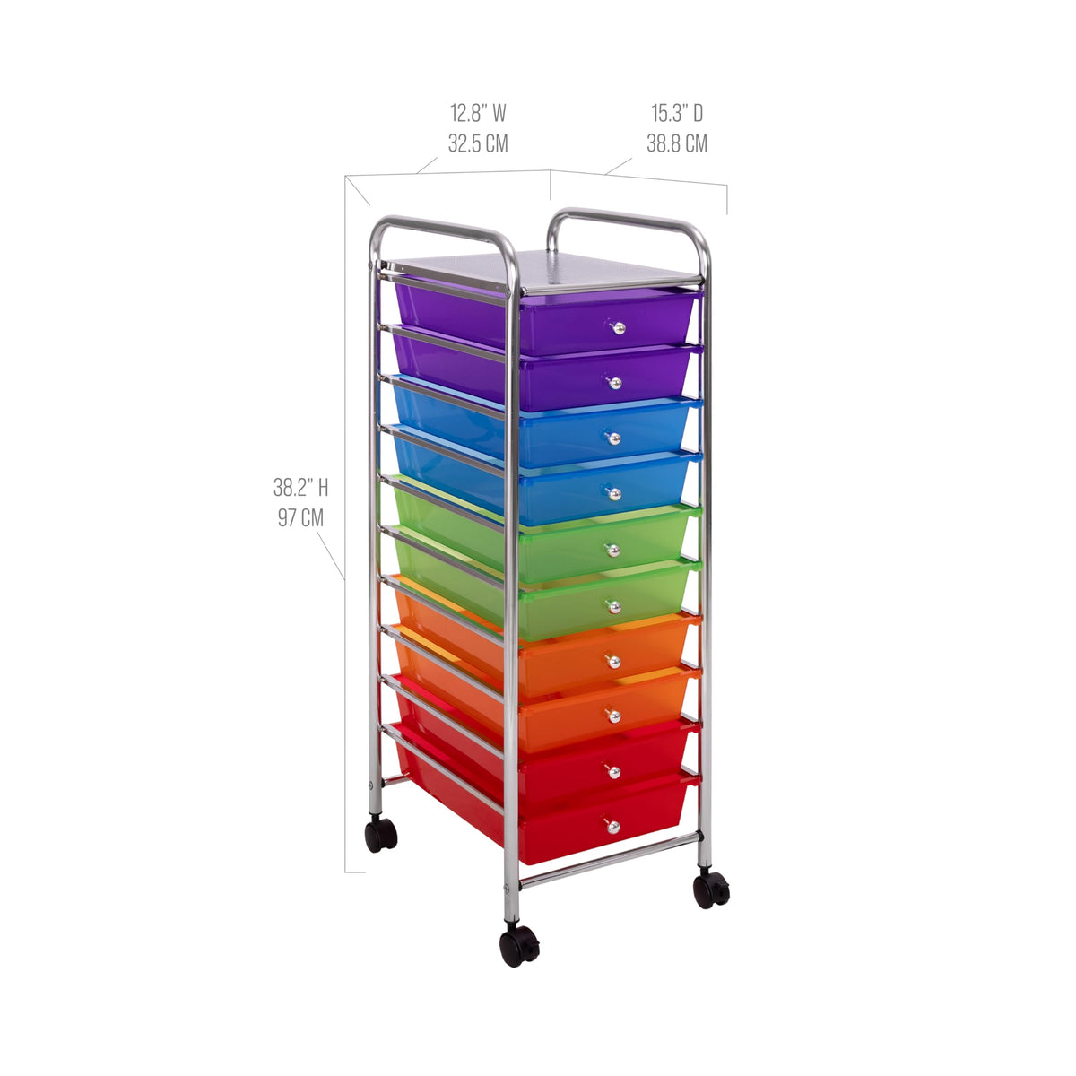 10 Drawer Rolling Storage Cart F713