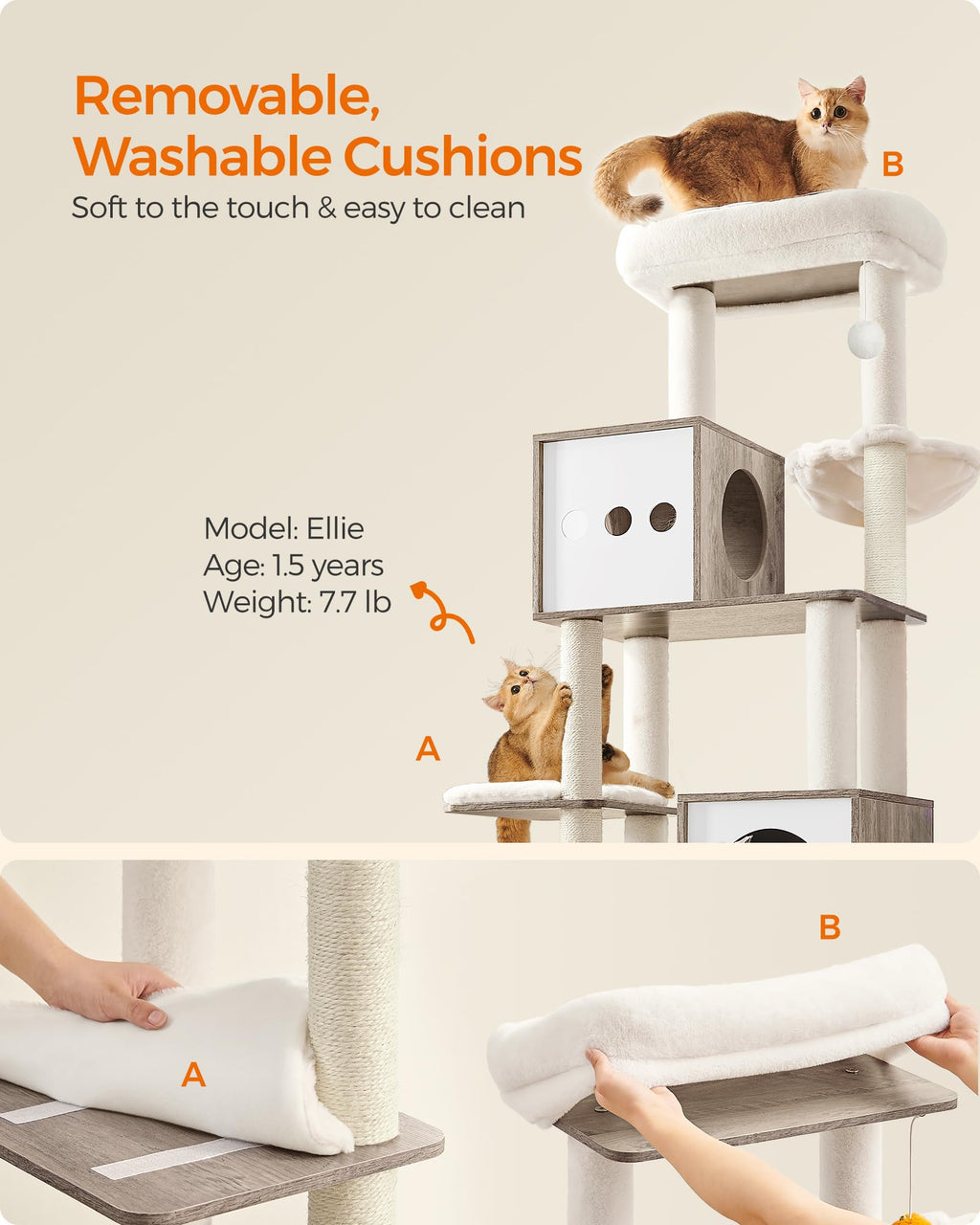 70.1-Inch Tall Cat Tree with Litter Box Enclosure J26063