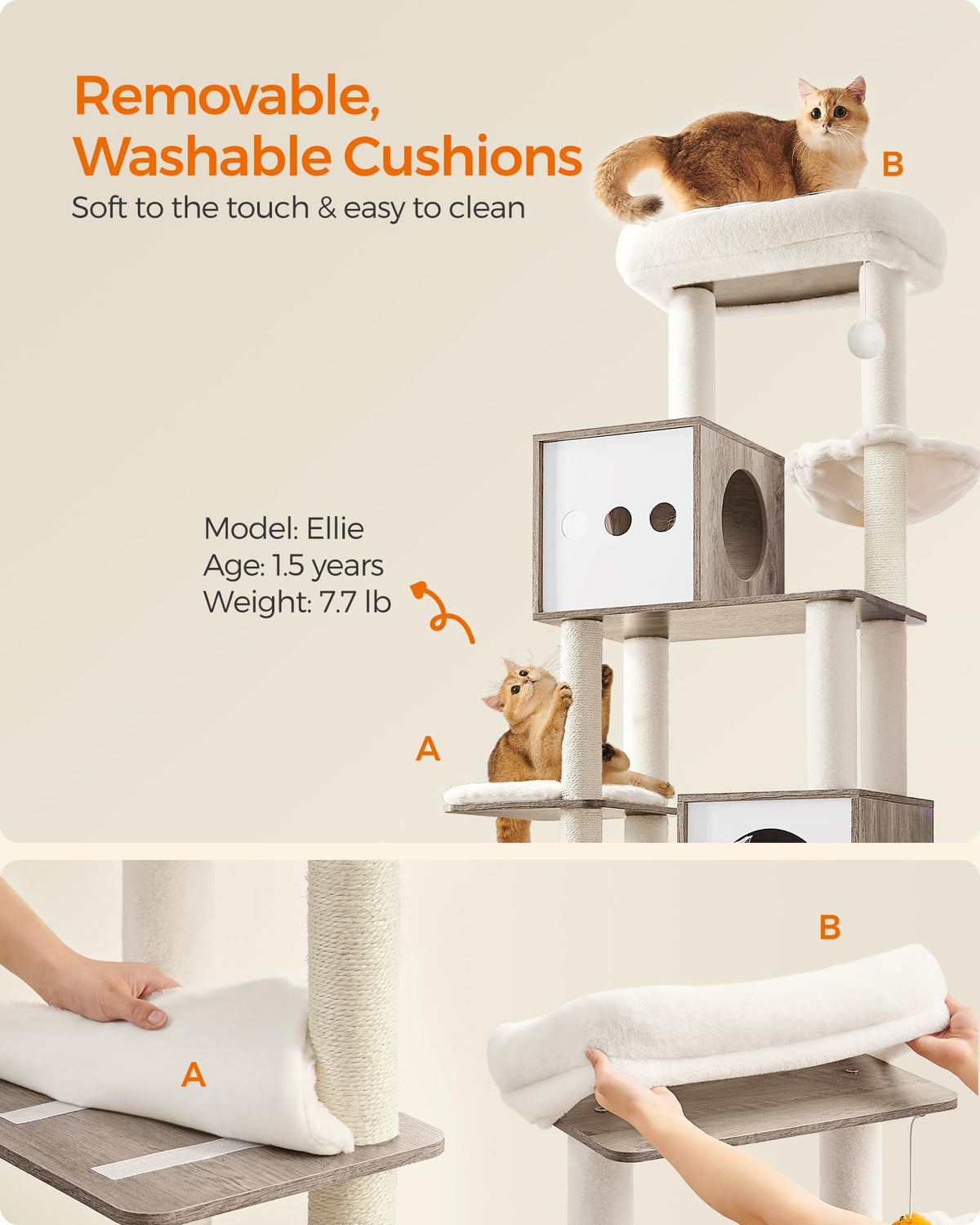 70.1-Inch Tall Cat Tree with Litter Box Enclosure J26063