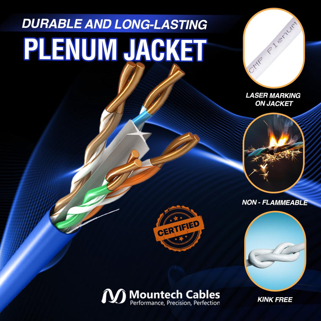 1000FT Blue Cat6 Plenum Ethernet Cable I20378