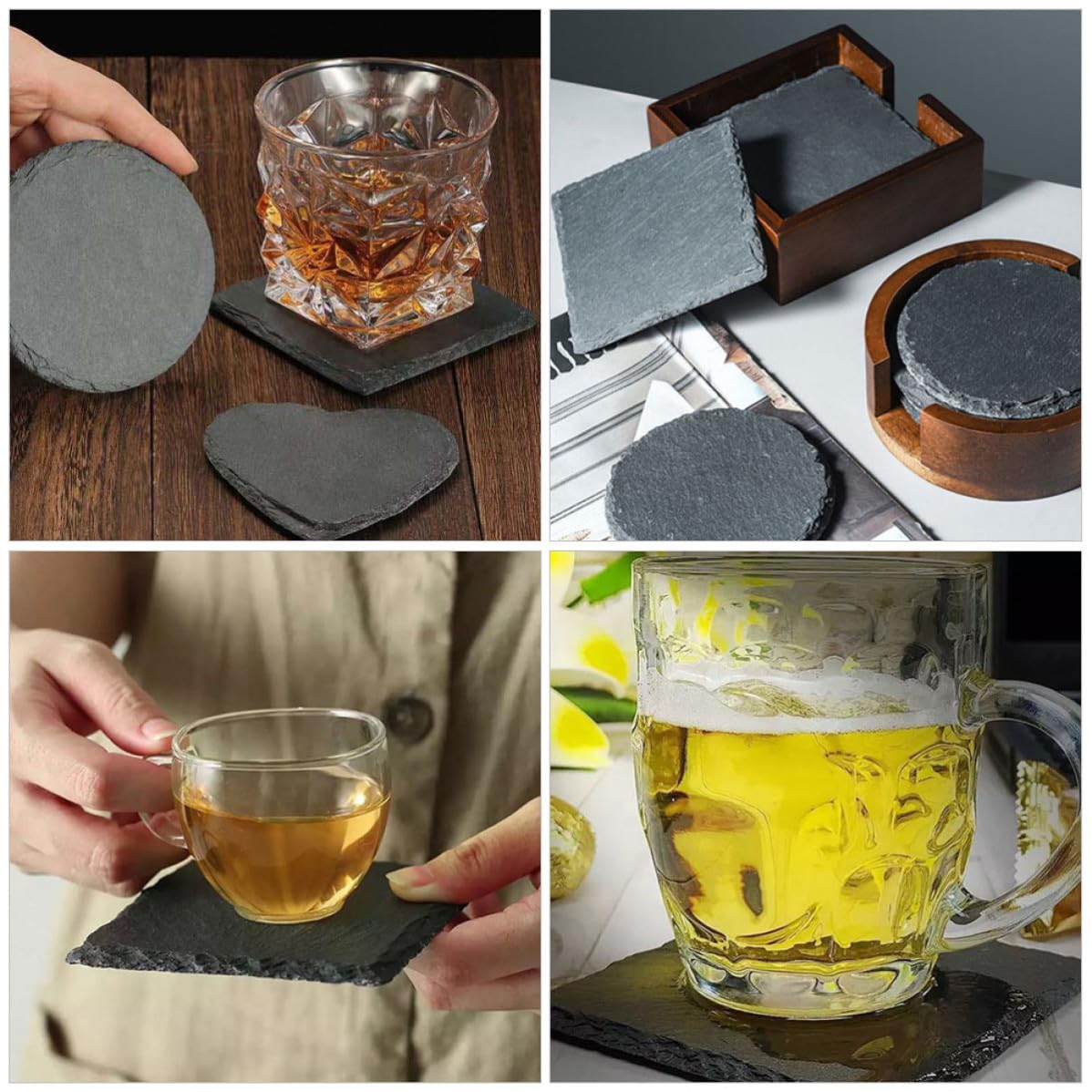 Natural Stone Coasters Set 12pcs E8152