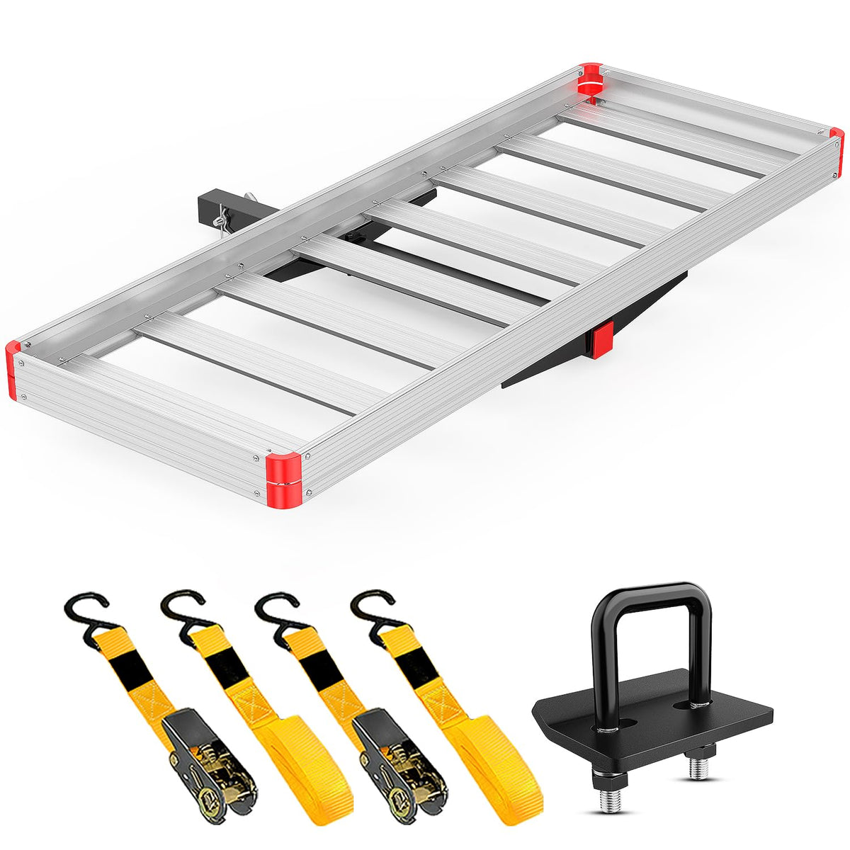 Aluminum Hitch Cargo Carrier 60" x 22" x 3.25" 500 lbs Cargo Basket for 2" Receiver R8303