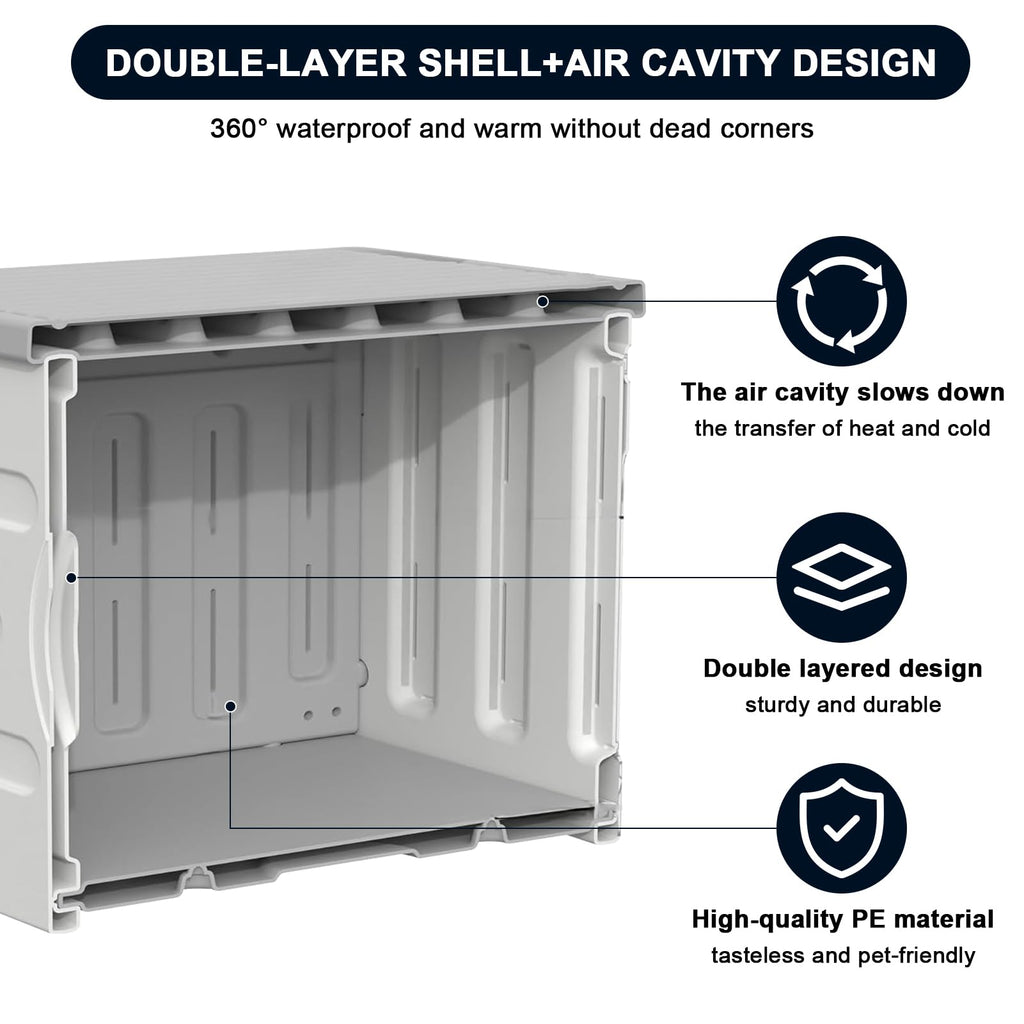 Large 100% Weatherproof Heated Outdoor Cat House with Escape Door O80988