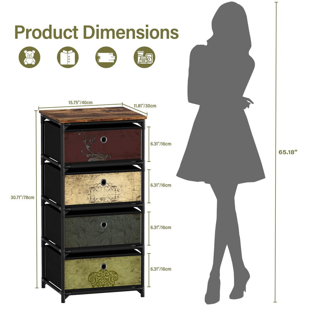 4 Drawer Fabric Storage Unit E8198