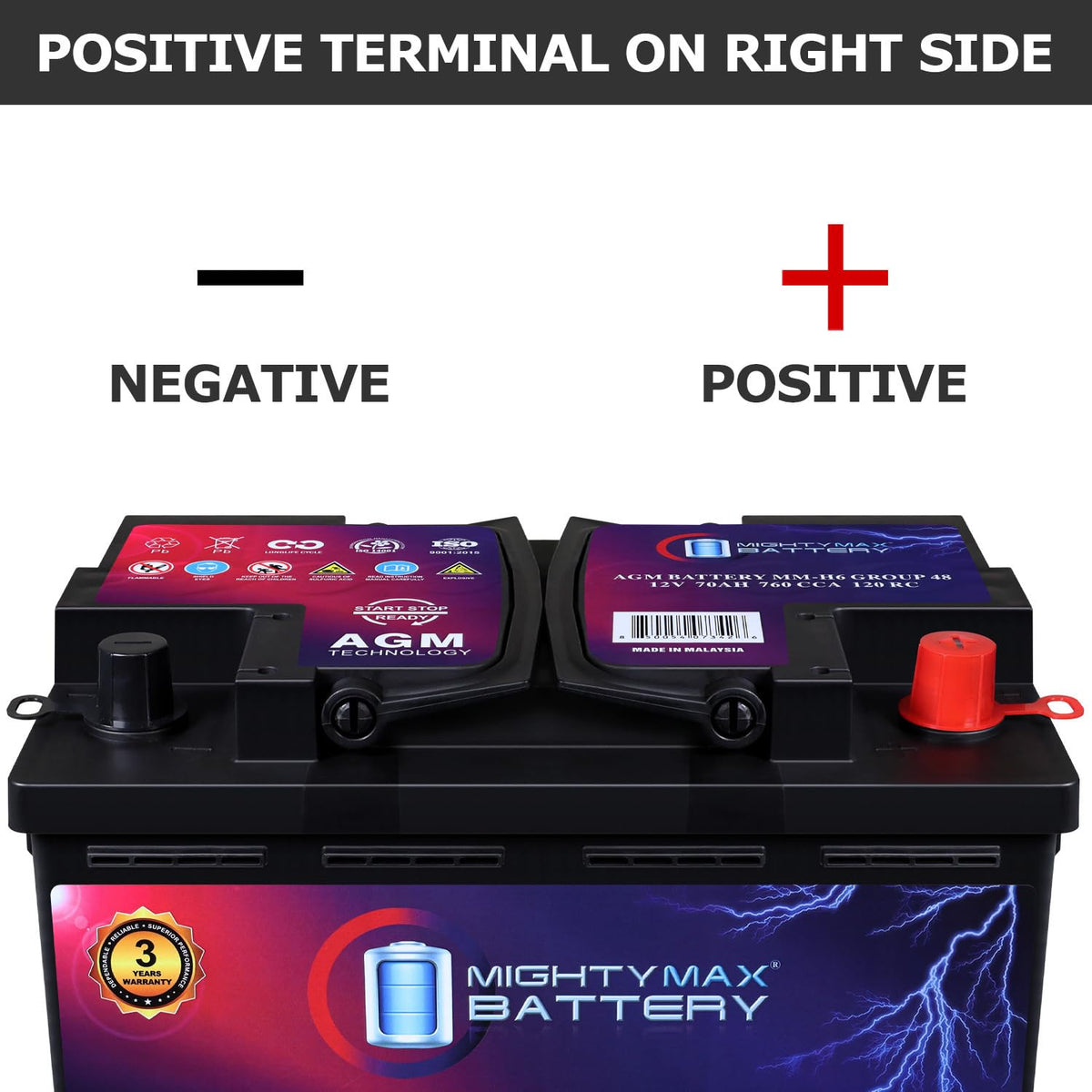 12V 70 AH AGM Car Battery P97392