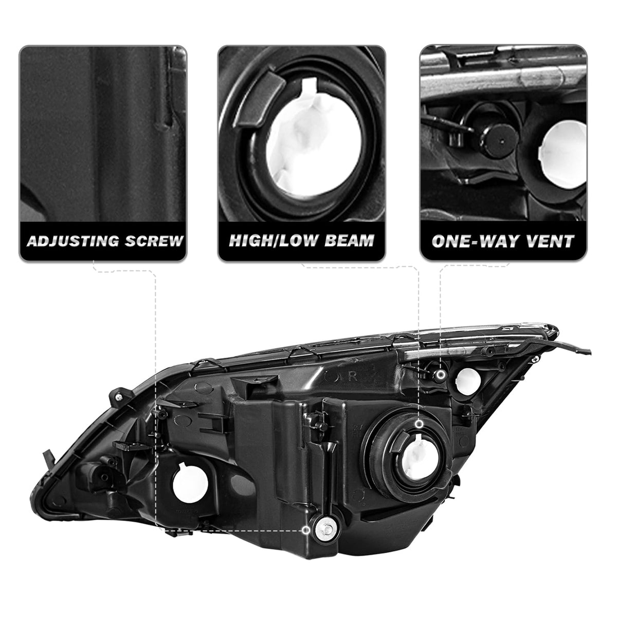 Black Headlight Replacement B895688