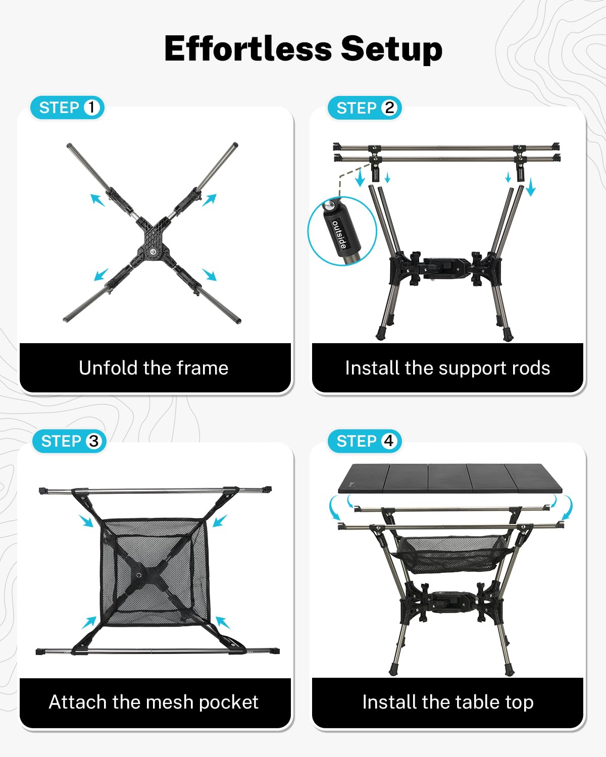 Foldable Aluminum Camping Table O547