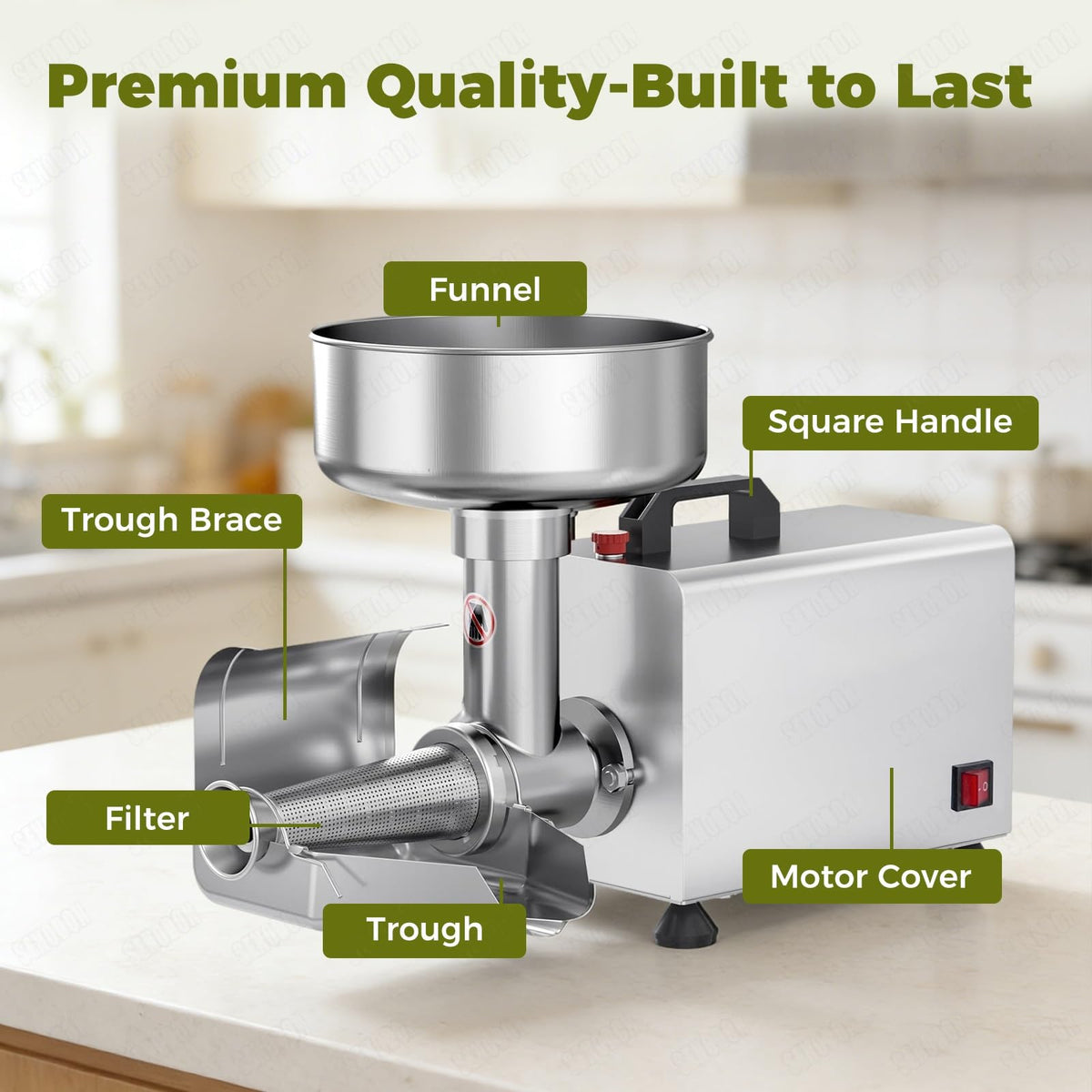 450W Metal Tomato Sauce Maker 8.5in Food-Grade Stainless Steel F6818