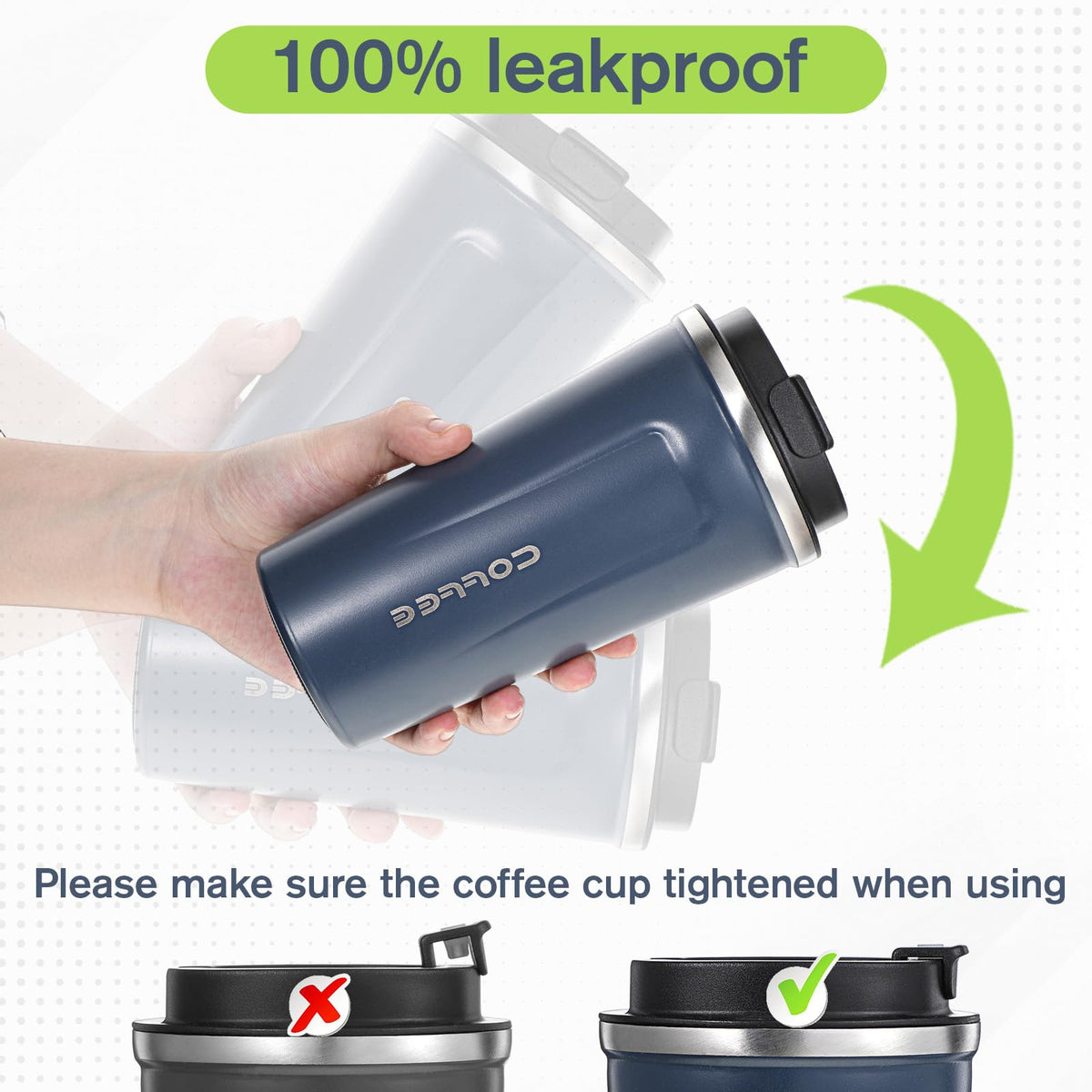 4 Pack 17oz Stainless Steel Insulated Coffee Mug with Lid M70610