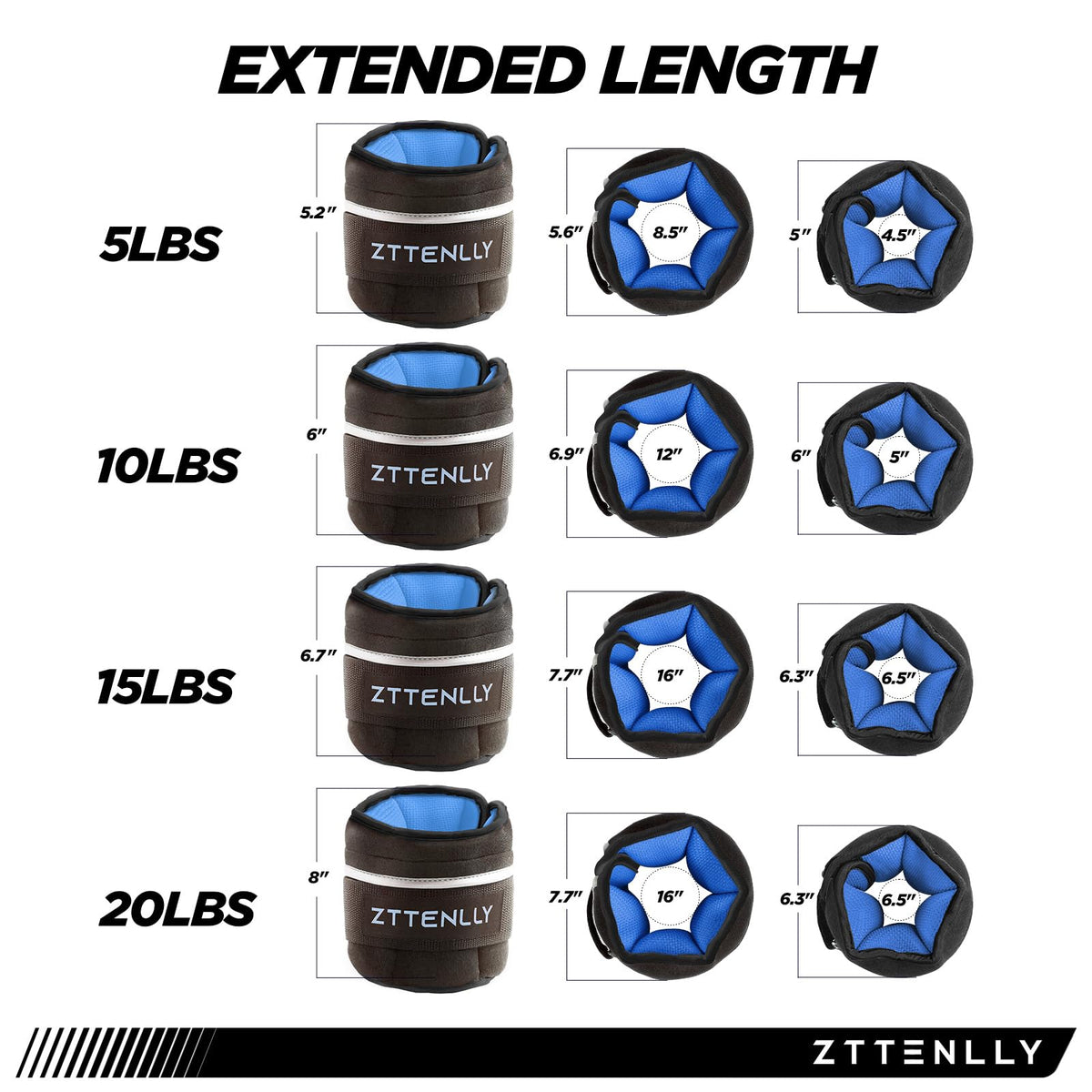 Adjustable Ankle Weights Pair with Carry Bag Y929