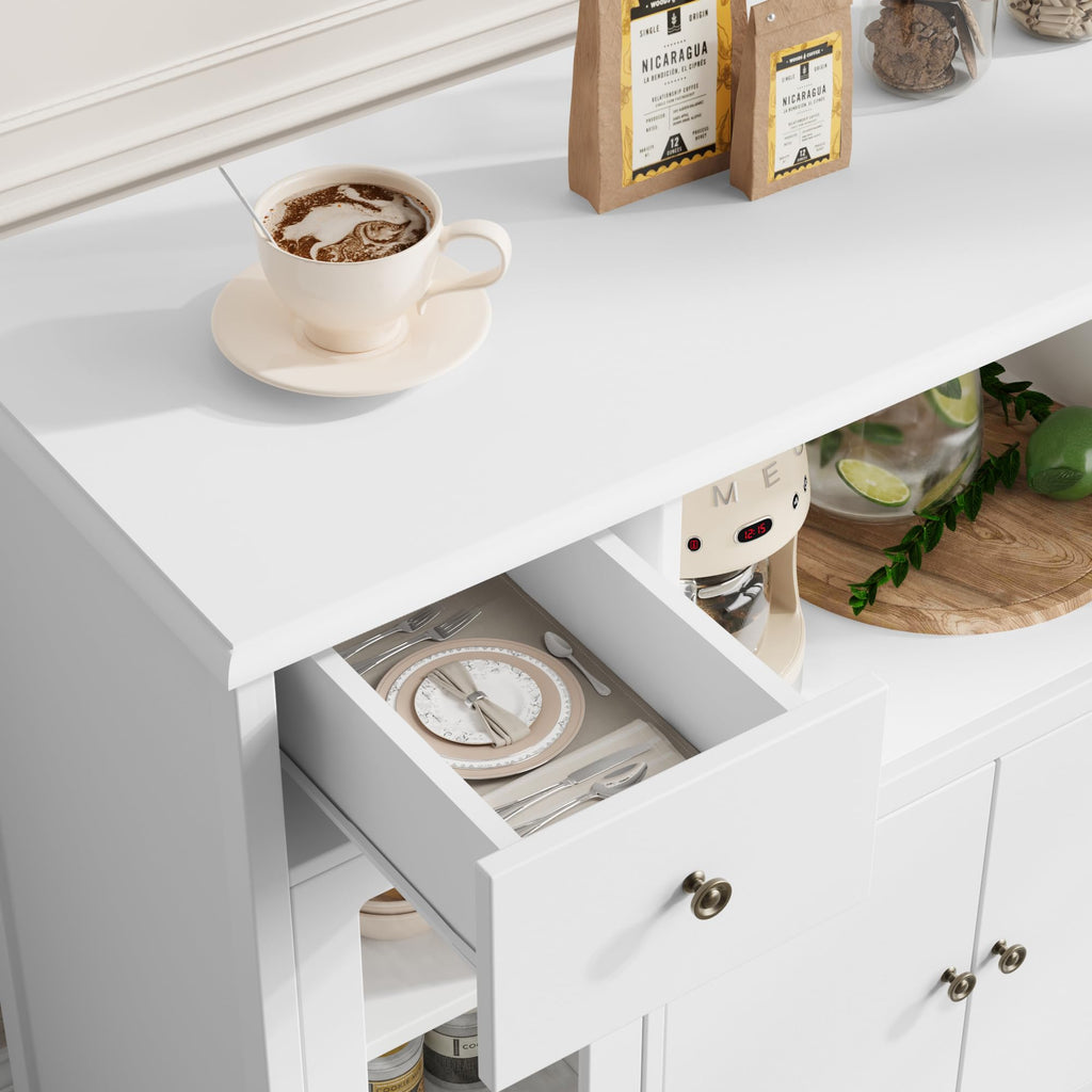 White Microwave Cabinet G266234
