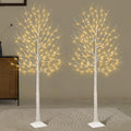 Set of 2 6 feet Lighted Birch Tree 160 LED Warm White E23821