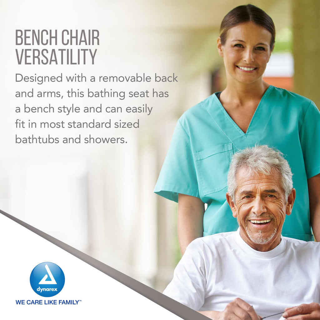 White Shower Chair with Removable Back and Arms D6971