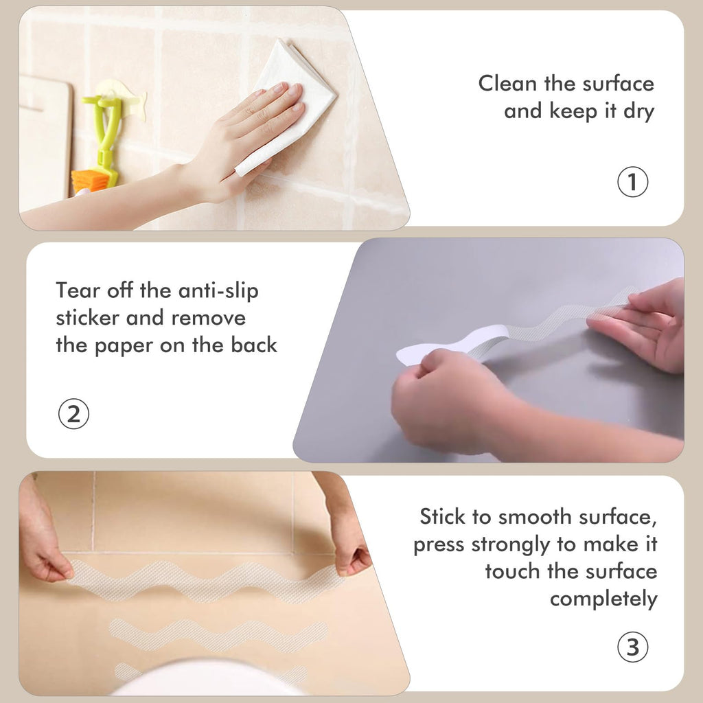 24 PCS Anti Slip Shower Stickers with Scraper O499955