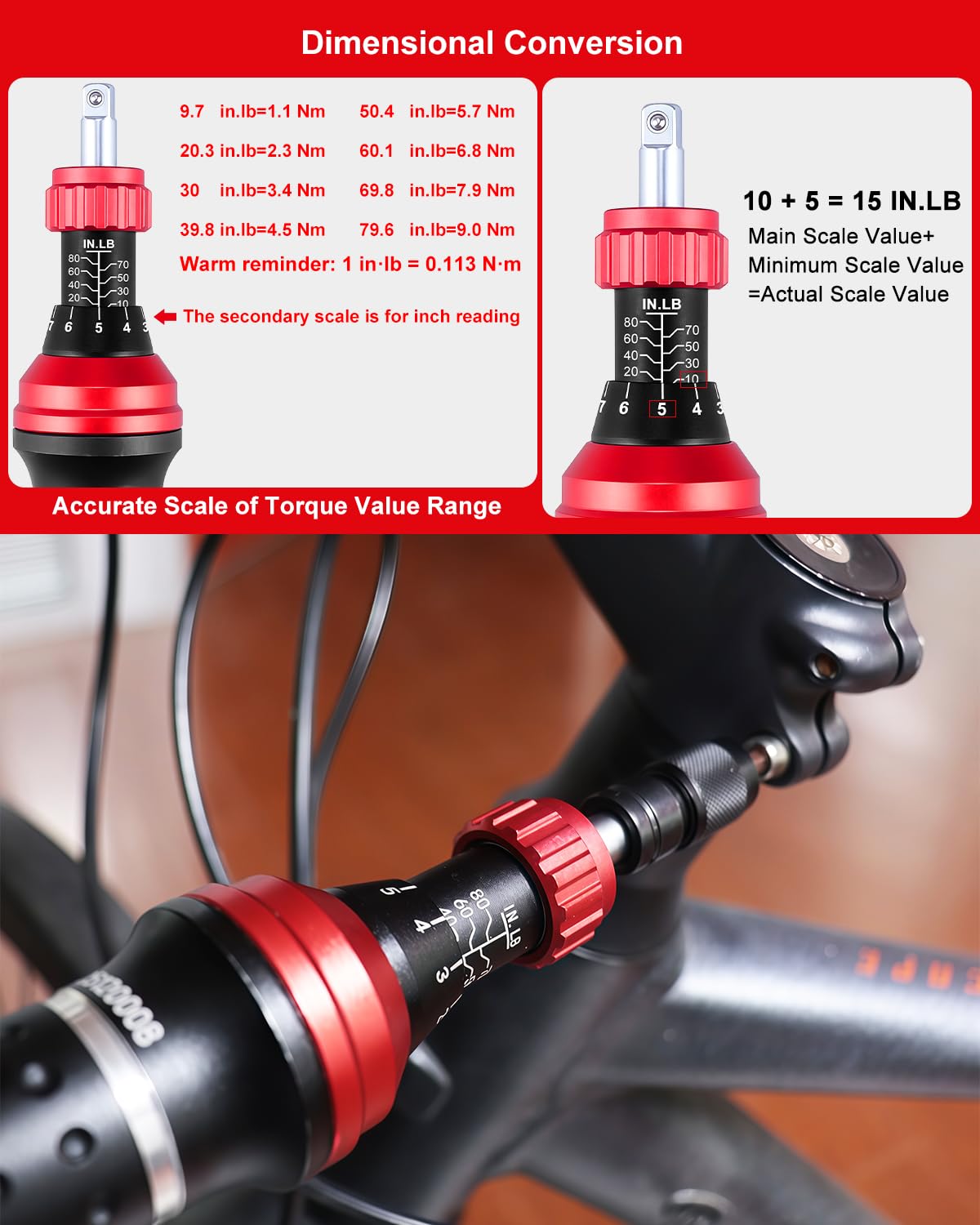 Torque Screwdriver 10-80 in.lb 1/4” Torque Driver Set with Bit Set X59561