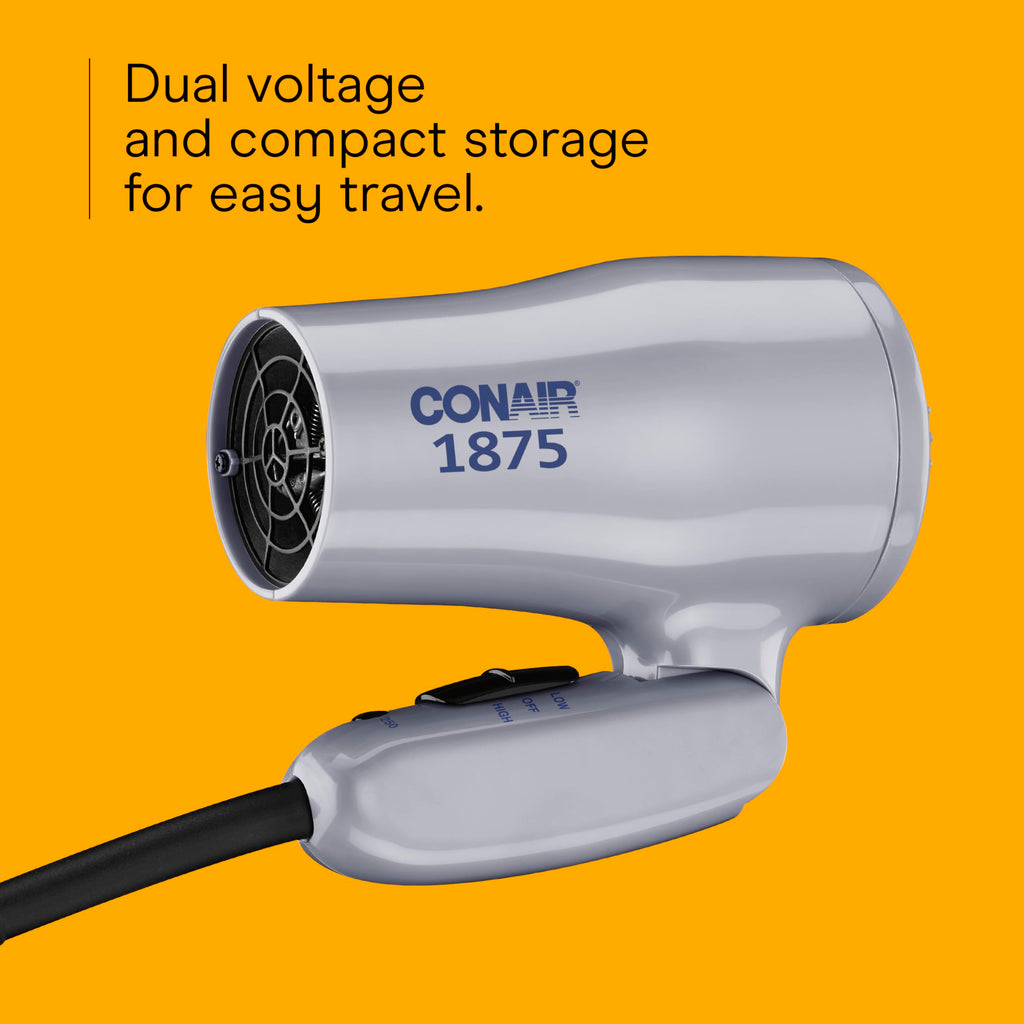 Compact Folding Dual Voltage 1875W Hair Dryer B589
