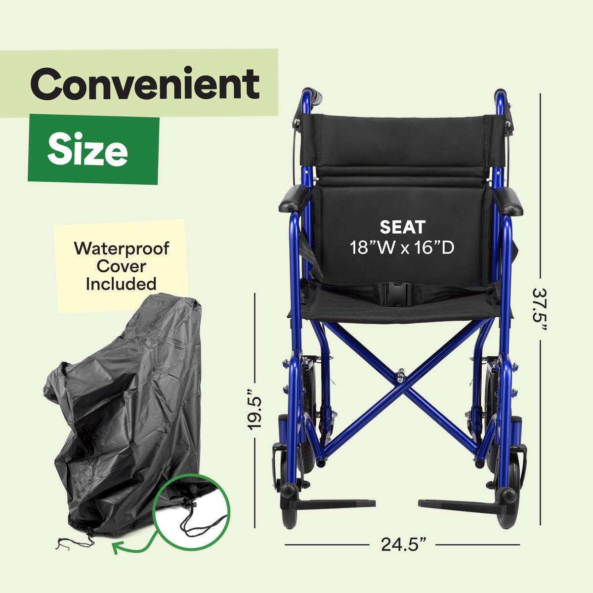 Lightweight Folding Wheelchair with Hand Brakes M2970