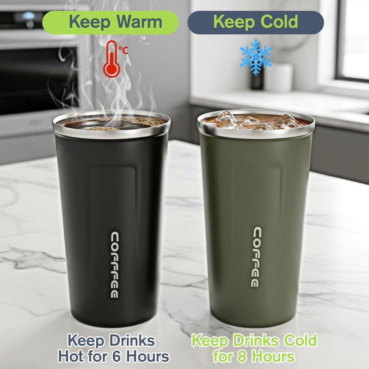 4 Pack 17oz Stainless Steel Insulated Coffee Mug with Lid M70610