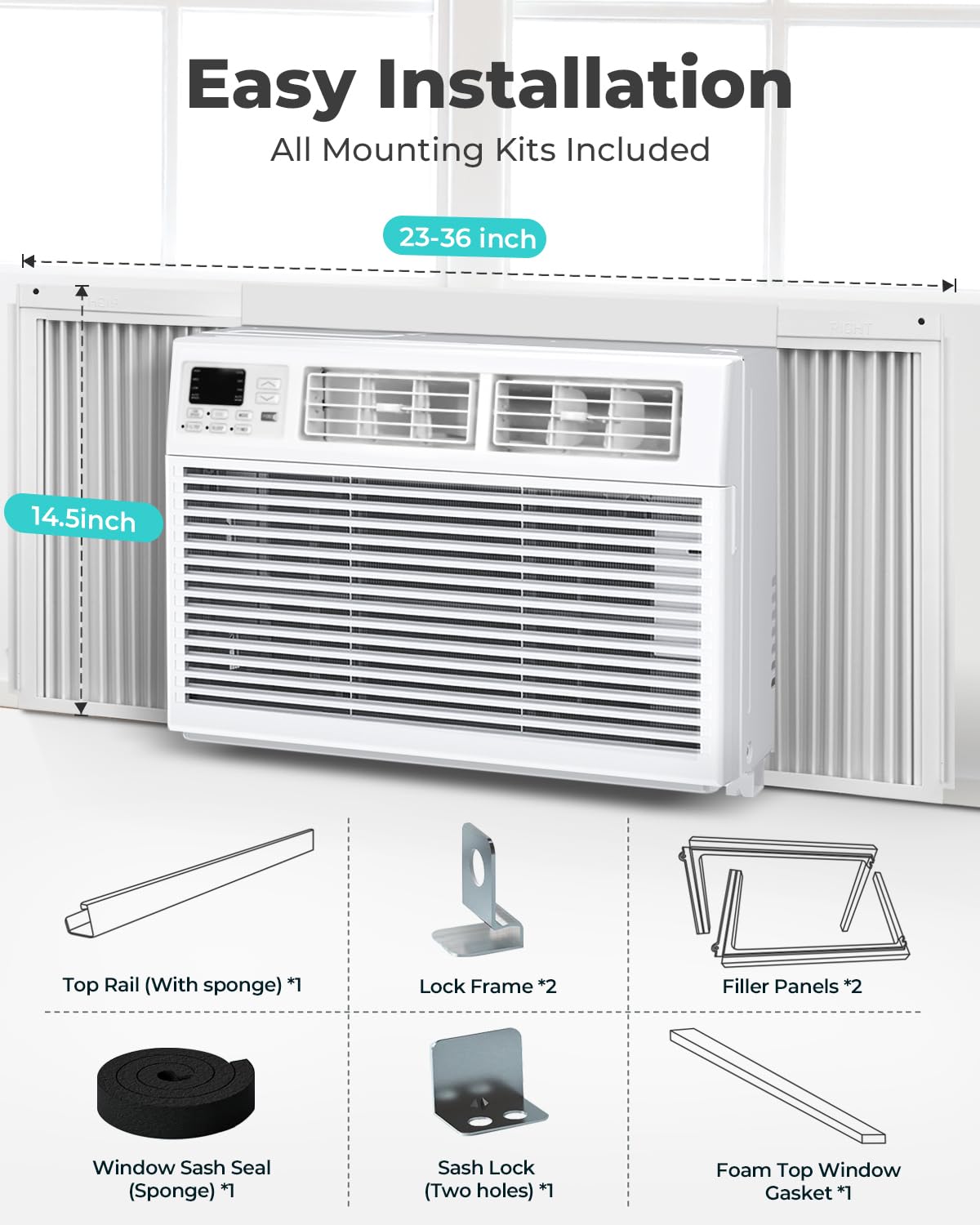 10000 BTU 6-in-1 Window Air Conditioner with Remote Control L52012