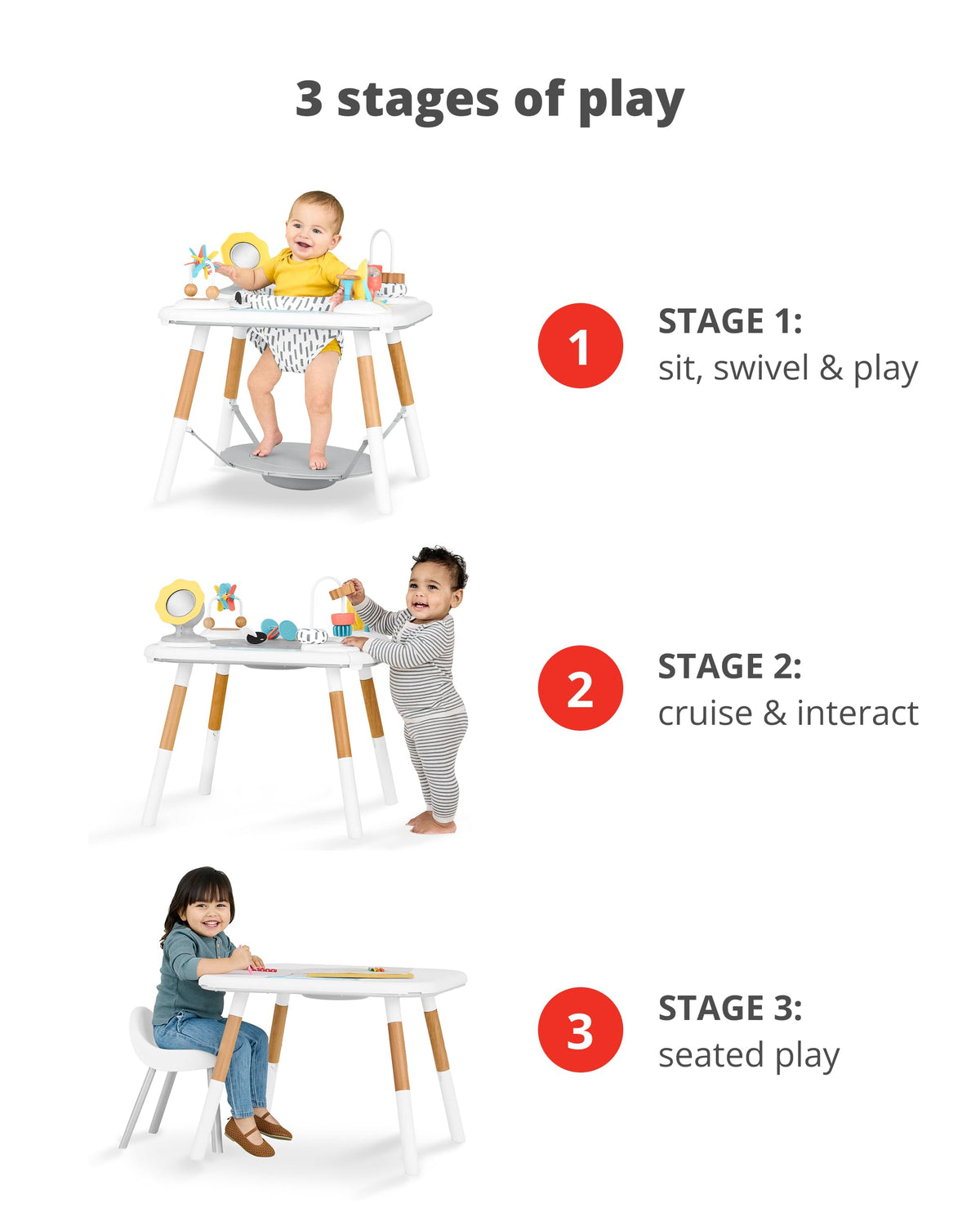 Montessori-Inspired 3-Stage Activity Center & Play Table V8680