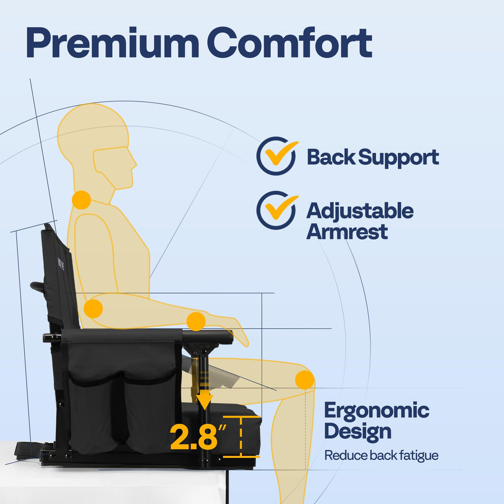 Stadium Seat with Back Support and 2.8" Cushion P5286