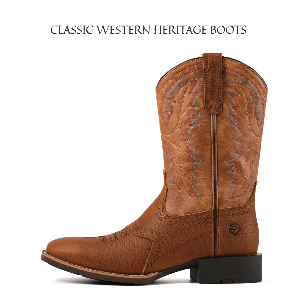 Men's Square Toe Pull On Western Boots C577