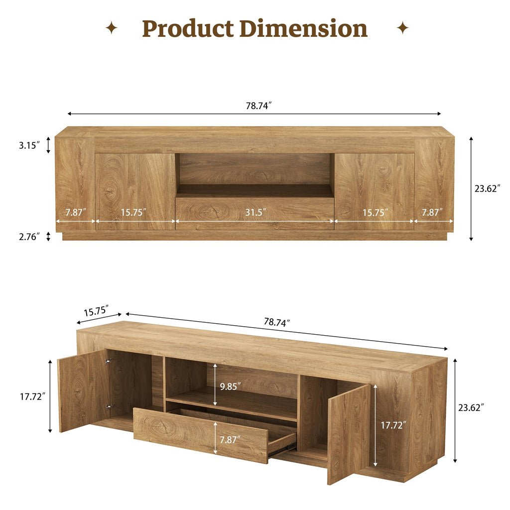 Natural Oak Brown TV Stands N36466
