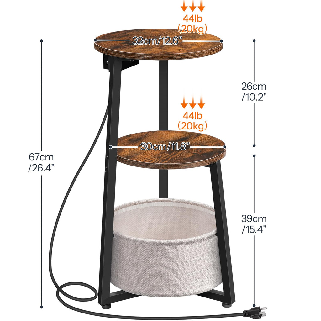 Round Side Table with Charging Station S852964