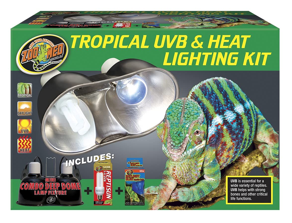 UV-B & Heat Lighting Kit with Deep Dome, 60w Basking Bulb & 13w UV-B K1710