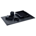 Black Bonded Leather 5-Piece Desk Set Y34212
