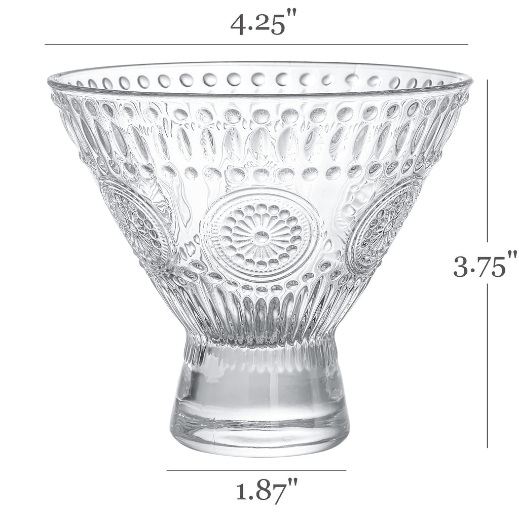 6 Pack 8 oz Stemless Martini Glasses Q148668