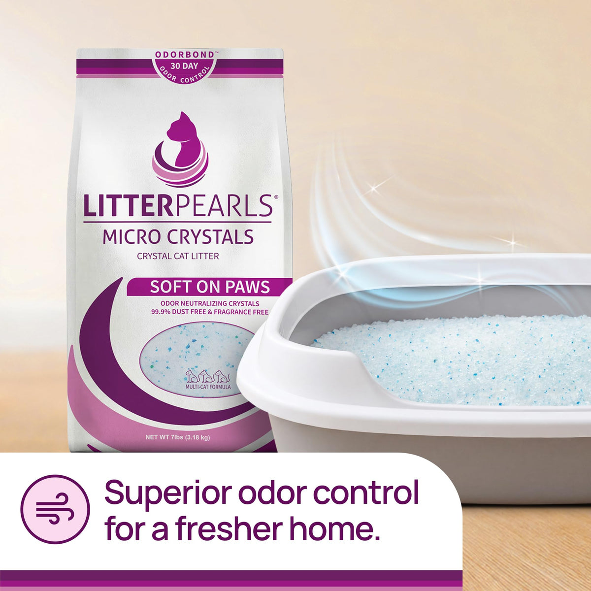 Unscented Non-Clumping Crystal Cat Litter, 7 lb P93333