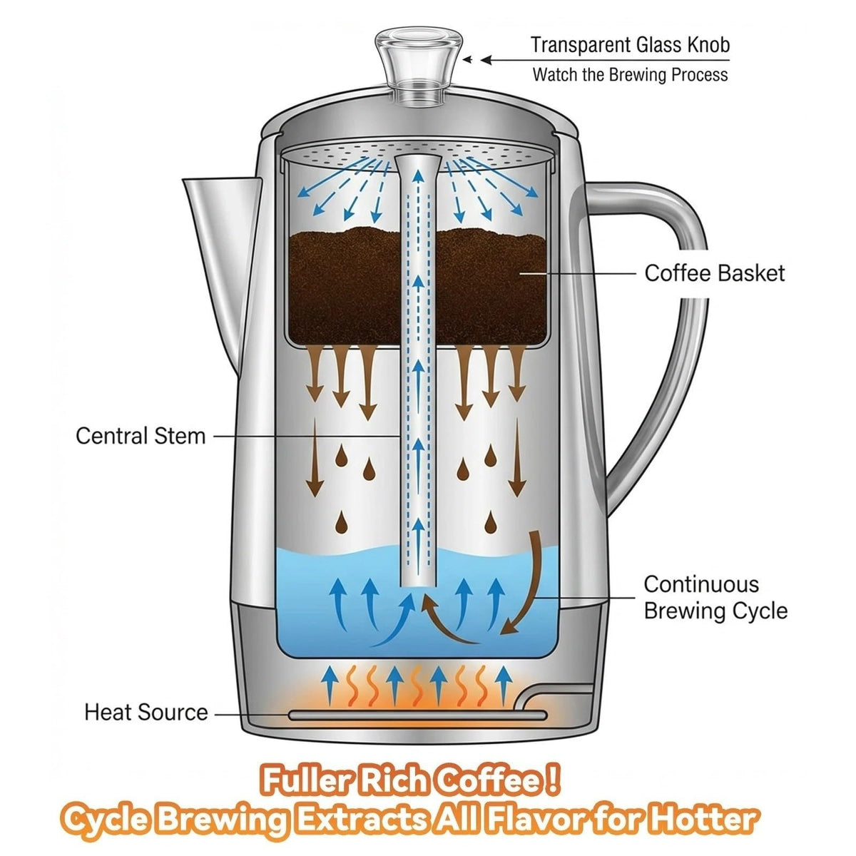 12 Cup Electric Coffee Percolator D16823