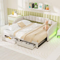 Linen Upholstered Daybed with Trundle and 2 Storage Drawers K175249