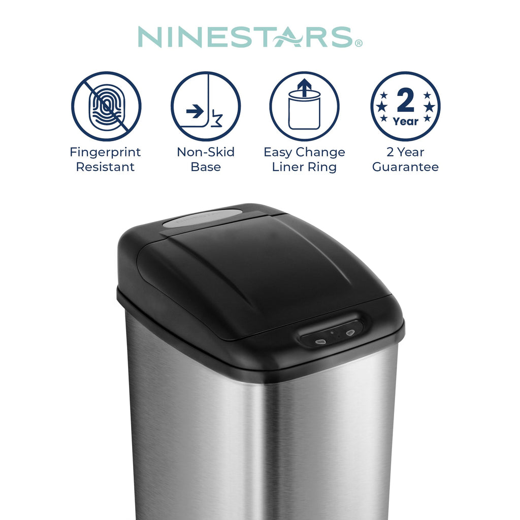 Automatic Motion Sensor Trash Can 13.2 Gal. Stainless Steel D819
