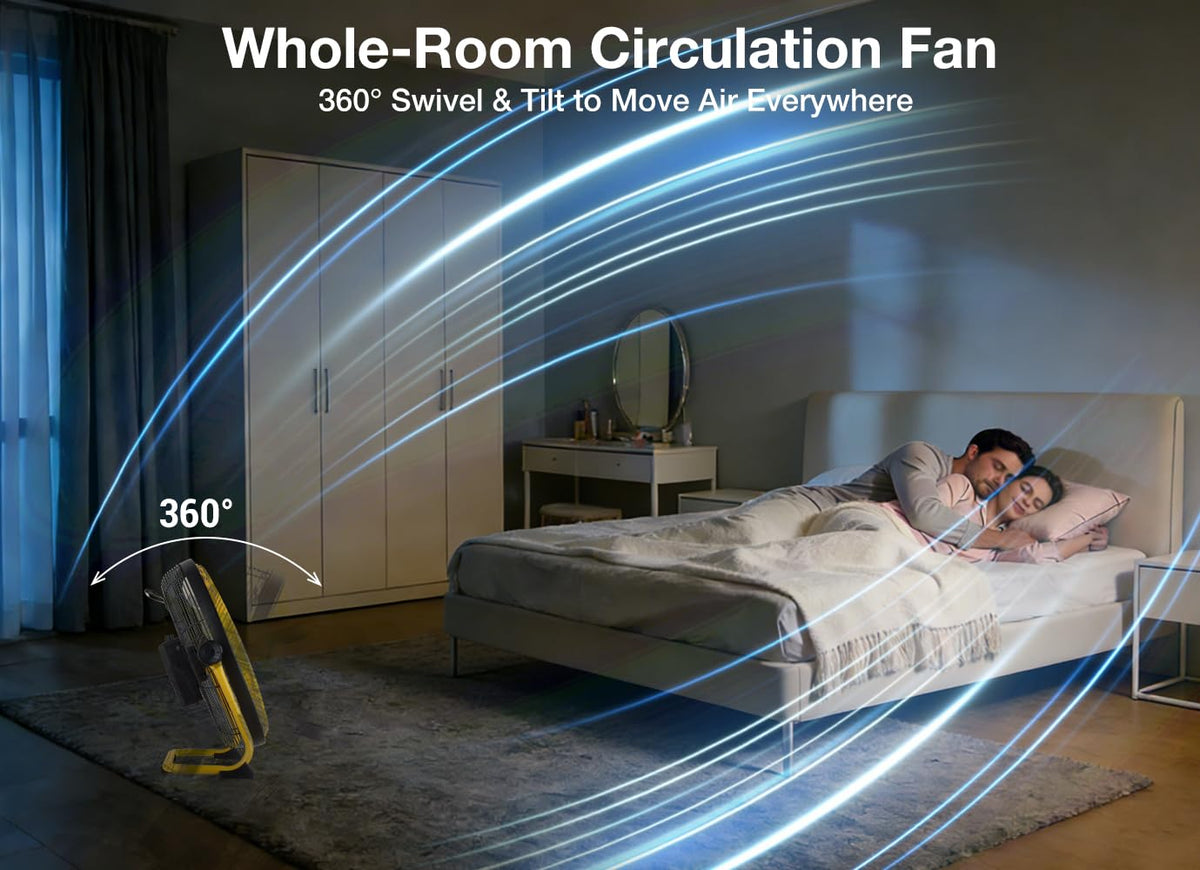 20" Portable Battery Operated Metal Floor Fan H431117