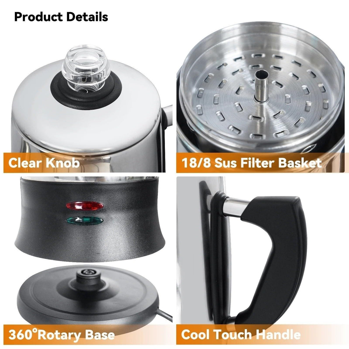 12 Cup Electric Coffee Percolator D16823