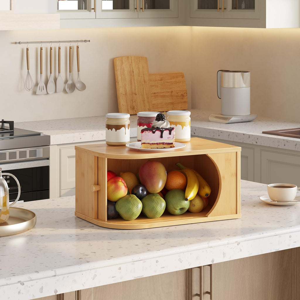 Bamboo Bread Box with Roller Door E4034